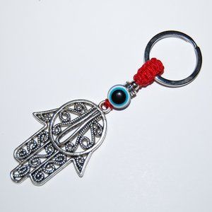 Hamsa Hand Keychain,Evil Eye Keychain,Good Luck Keyring